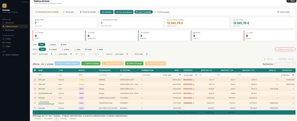 Module comptable iDemat - capture d'écran 2